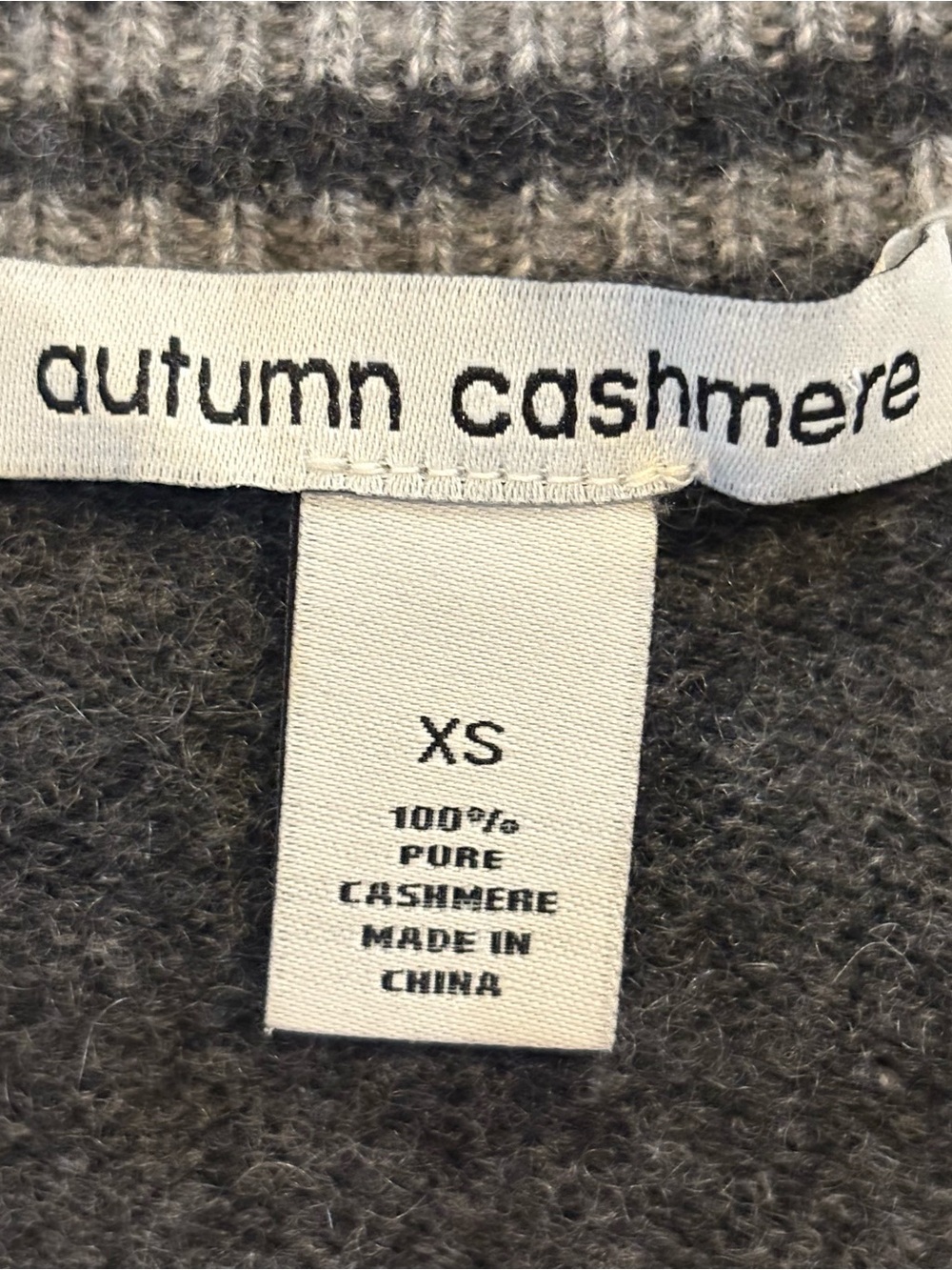 Autumn Cashmere XS 100% Cashmere Striped Turtleneck Quiet Luxury Sweater Soft - Picture 9 of 9